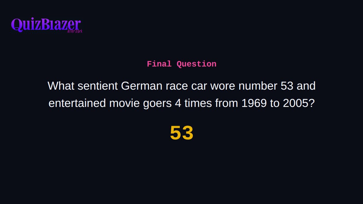 The final question with its countdown